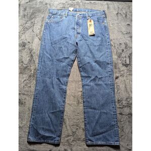Levi's 501 Button Fly Straight Leg Jeans Men's Size 38x30 Medium Wash